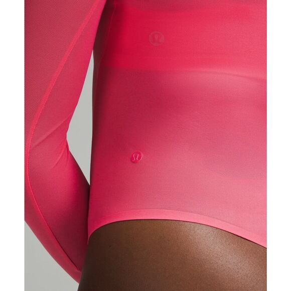 NWT Lululemon Womens Wundermost Nulu Mesh Long Sleeve Bodysuit Size Small Pink - Picture 9 of 10